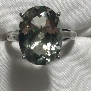 Prasiolite Silver Ring